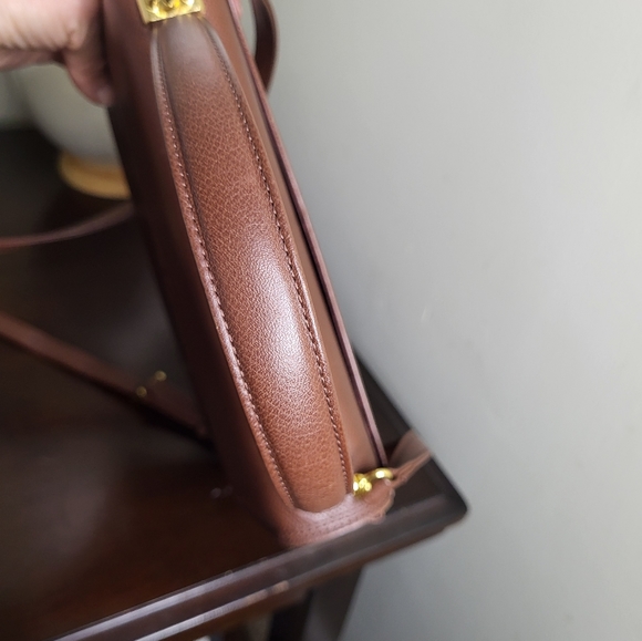 Valentino Garavani Vintage Brown Leather Satchel Bag, Kelly Style - Picture 4 of 16